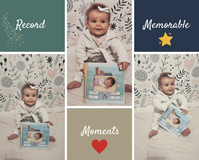 baby record book photo collage from client